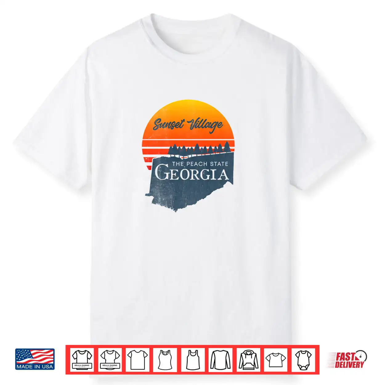 Sunset Village Georgia Peach State Vintage Sunset Shirt Sunset Village Georgia Peach State Vintage Sunset Shirt