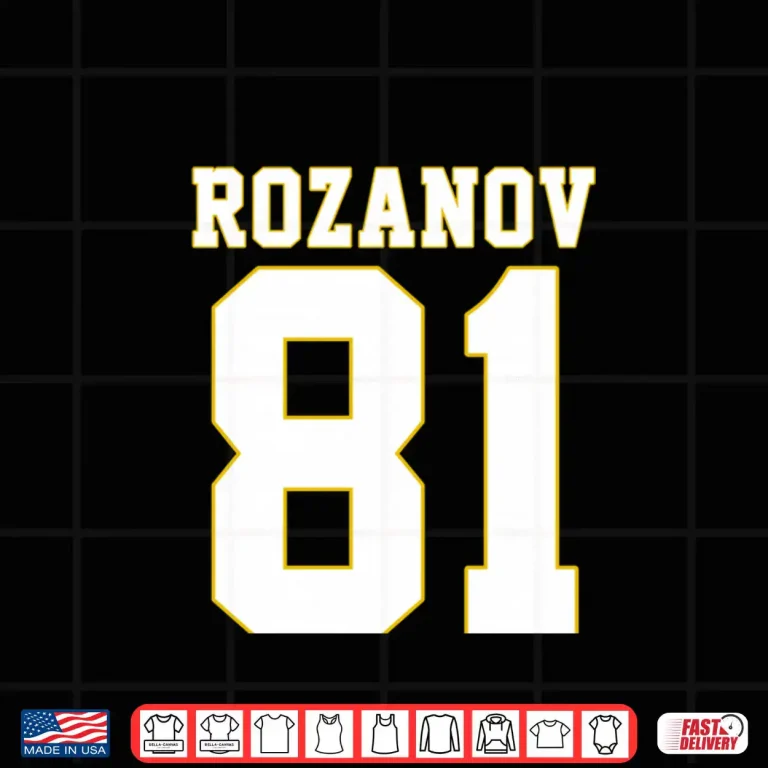 Rozanov 81 Bold Varsity Retro Athletic Number Shirt 4 Design Rozanov 81 Bold Varsity Retro Athletic Number Shirt 1