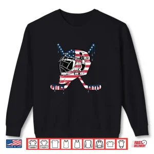 Sweatshirt Goalie Helmet Hockey Icecream Drip American Flag Shirt