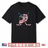 Goalie Helmet Hockey Icecream Drip American Flag Shirt