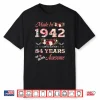 Made in 1942 84 Year of Being Awesome Floral Birthday Shirt