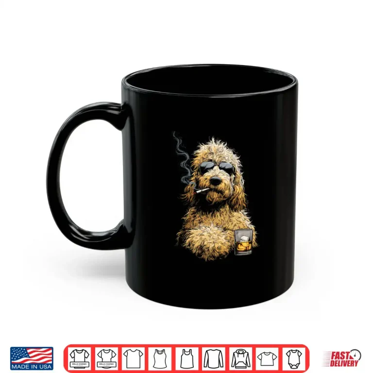 Goldendoodle Smoking Cigarette Whisky Lover Funny Doodle Dog Shirt 3 Mug Goldendoodle Smoking Cigarette Whisky Lover Funny Doodle Dog Shirt