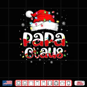 Design Papa Claus Funny Christmas Lights Pajama Family Matching Shirt