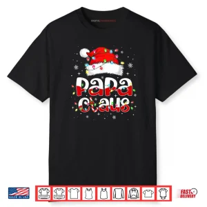 Papa Claus Funny Christmas Lights Pajama Family Matching Shirt