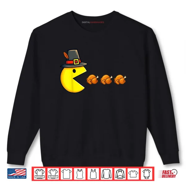 Sweatshirt Thanksgiving Video Game Eating Turkey Gamer Shirt