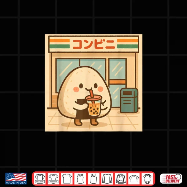 Design Musubi Drinking Boba Tea in Japan Shirt