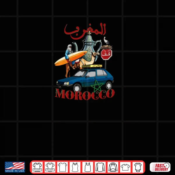 Design Morocco Surf Cool Travel Culture Rabat City Funny Morocco Shirt