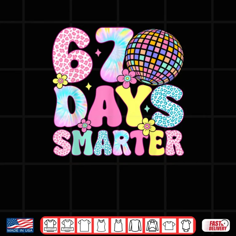 Design 67th Days Smarter Smile Face 67 Days School Teacher Shirt