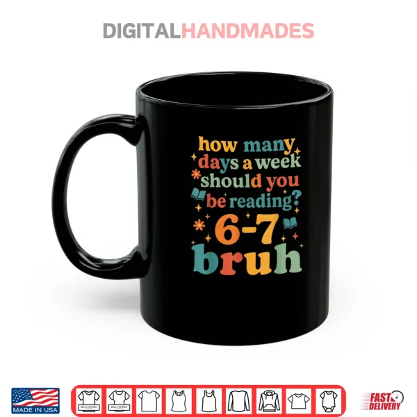 Mug 67 Reading ELA Teacher Retro Librarian 6 7 Meme Six Seven Shirt