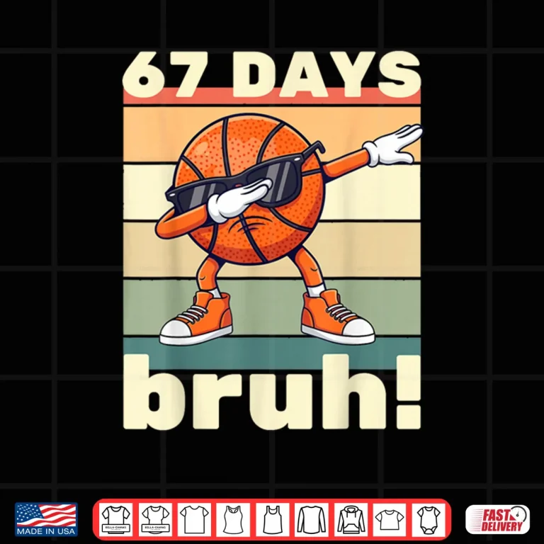 Design 67 Days of School Bruh Teacher Kids Dabbing Basketball Shirt