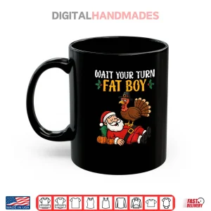 Mug Thanksgiving Christmas Turkey vs Santa Shirt