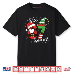 Six Seven 67 Meme 6 7 Elf Santa Christmas Pajamas Shirt