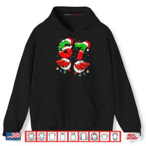 Hoodie Six Seven 67 Meme 6 7 Christmas Santa Hand Shirt