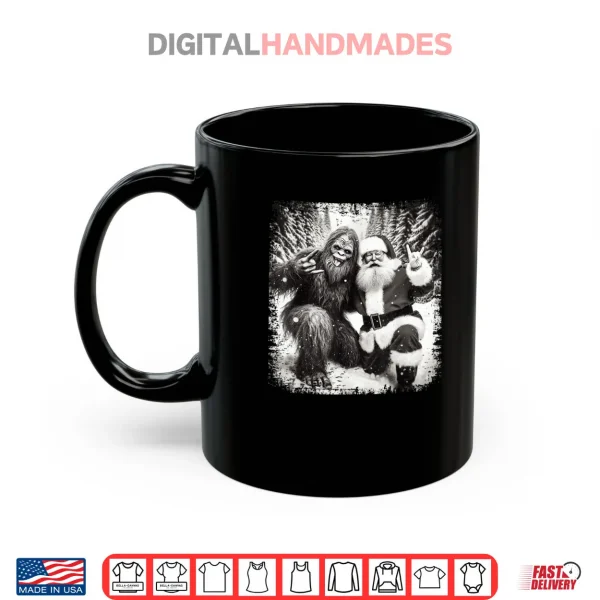 Santa with Bigfoot Christmas Lights Funny Sasquatch Believe Shirt 3 Mug Santa with Bigfoot Christmas Lights Funny Sasquatch Believe Shirt