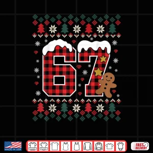 Design Funny 67 Christmas Pajamas Shirt Six Seven Meme Brainrot Shirt