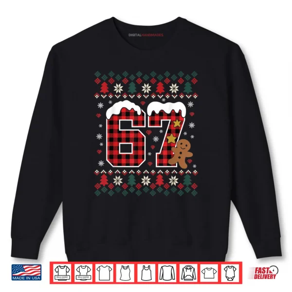 Sweatshirt Funny 67 Christmas Pajamas Shirt Six Seven Meme Brainrot Shirt