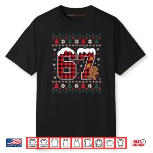 Funny 67 Christmas Pajamas Shirt Six Seven Meme Brainrot Shirt