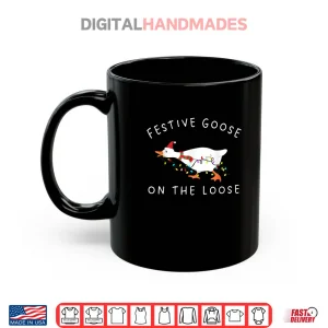 Festive Goose on The Loose Christmas Retro Shirt 3 Mug Festive Goose on The Loose Christmas Retro Shirt