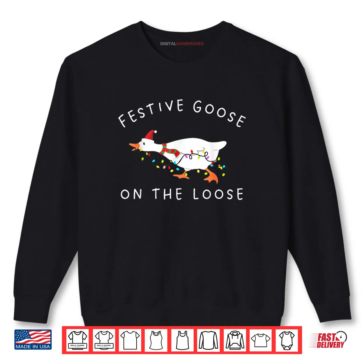 Festive Goose on The Loose Christmas Retro Shirt Festive Goose on The Loose Christmas Retro Shirt