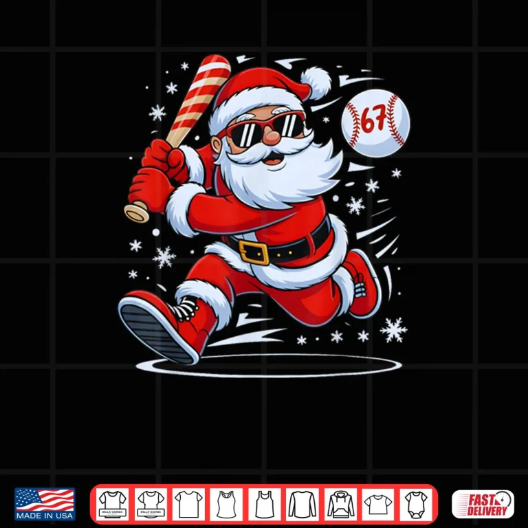 Design Baseball Santa 67 Christmas Xmas Pajamas Shirt