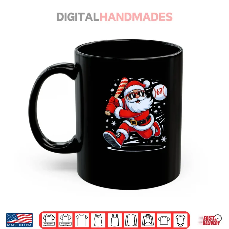 Mug Baseball Santa 67 Christmas Xmas Pajamas Shirt