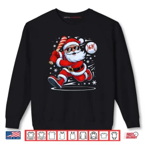 Sweatshirt Baseball Santa 67 Christmas Xmas Pajamas Shirt
