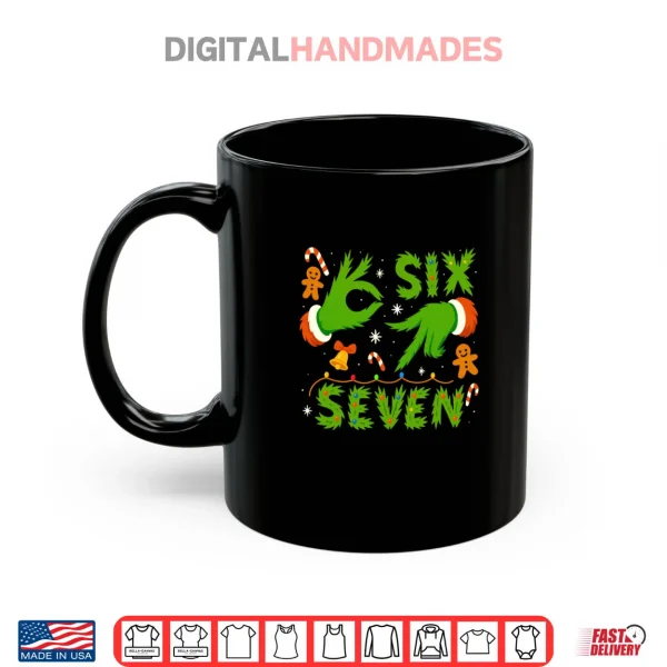 Mug 67 Green Hands Christmas Shirt Six Seven Meme Brainrot Xmas Shirt