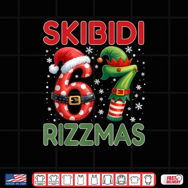 Skibidi Rizzmas 67 Christmas Six Seven Xmas Shirt 4 Design Skibidi Rizzmas 67 Christmas Six Seven Xmas Shirt