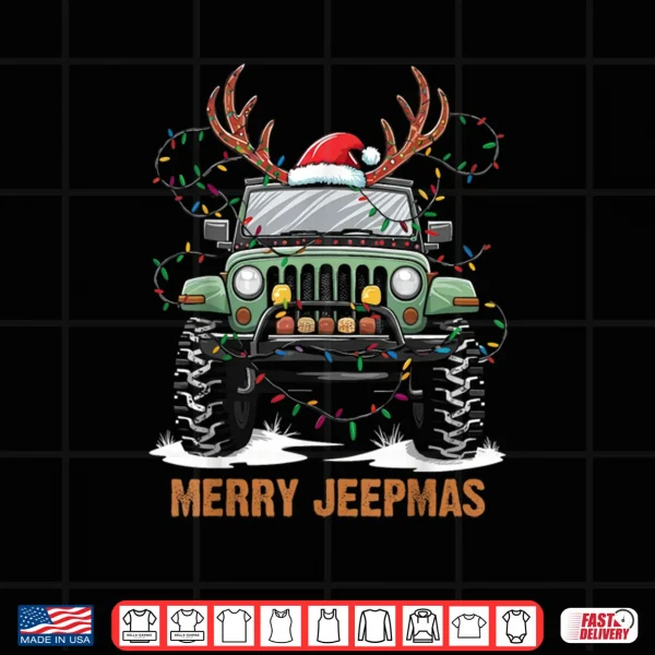 Design Merry Jeepmas Christmas Xmas Santa Reindeer Shirt