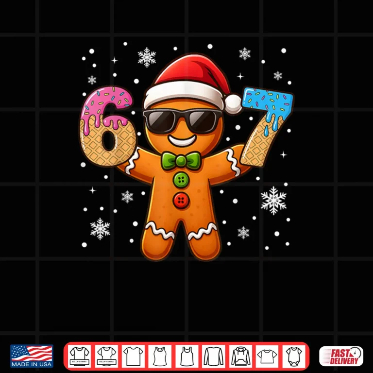 Design Gingerbread Six Seven 67 Ice Cream Drip Christmas Shirt 2