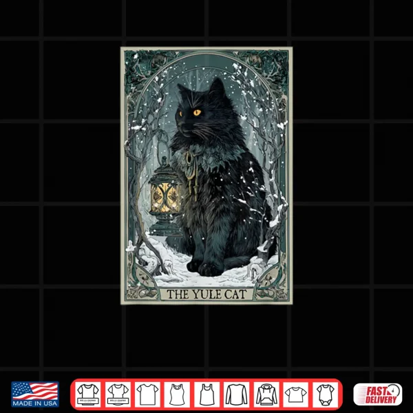 Design Creepmas Vintage The Yule Cat Tarot Card Dark Christmas Shirt