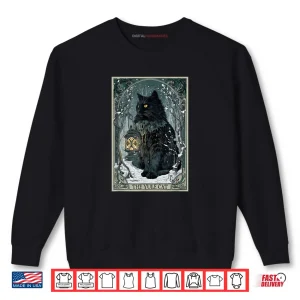 Sweatshirt Creepmas Vintage The Yule Cat Tarot Card Dark Christmas Shirt
