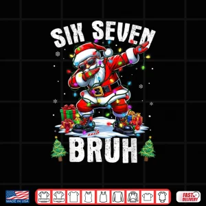 Design Bruh 67 Six Seven Santa Dabbing Christmas Shirt