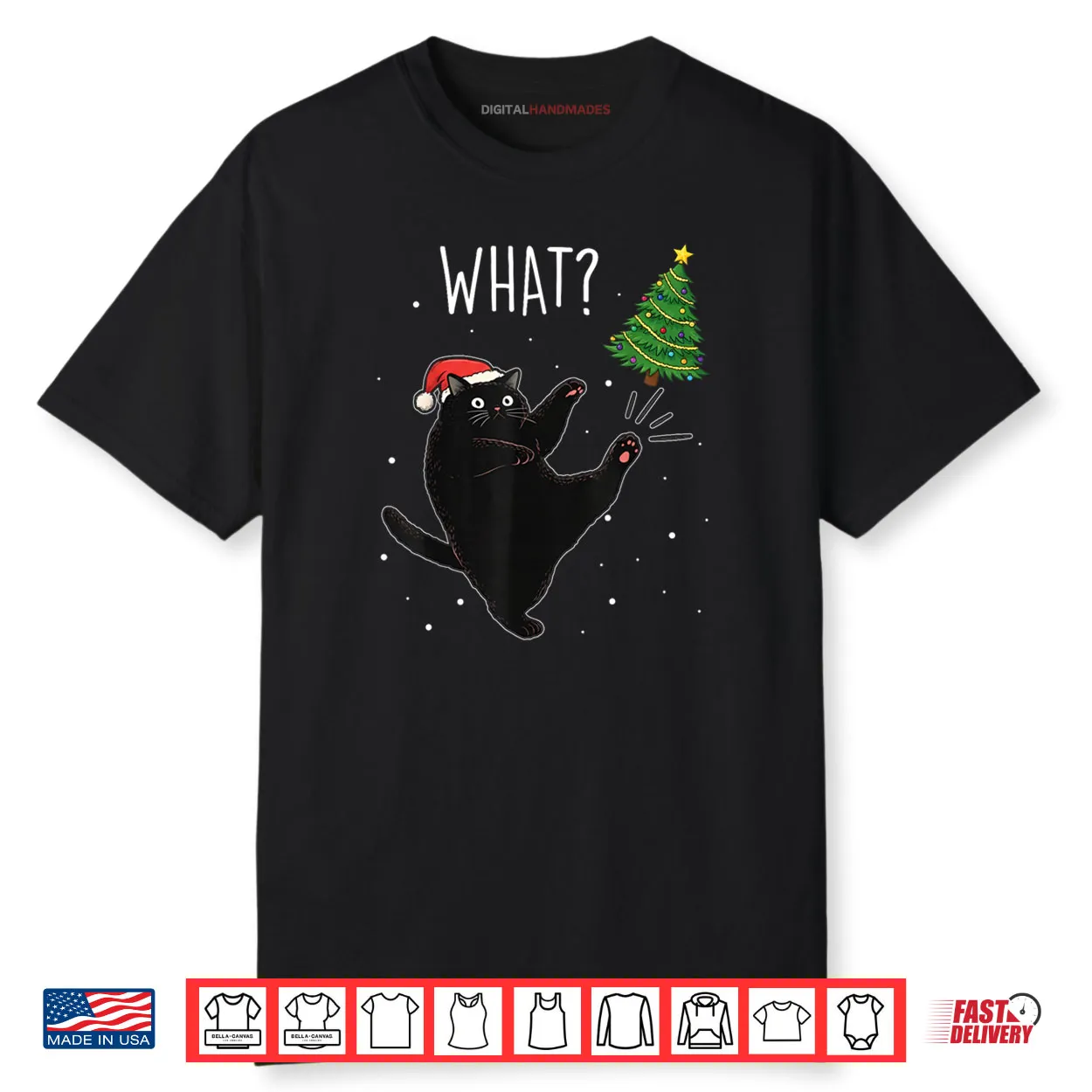 Black Cat What Christmas Tree Meme Xmas Shirt Black Cat What Christmas Tree Meme Xmas Shirt