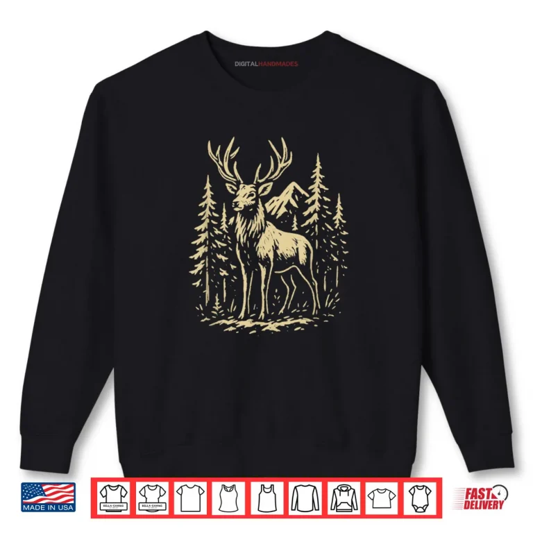 Sweatshirt Majestic Red Deer Stag Hart Buck Rustic Wilderness Shirt