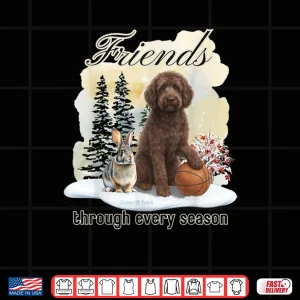 Design Chocolate Goldendoodle and Friend in Winter Snow Scene Shirt