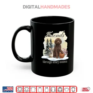 Mug Chocolate Goldendoodle and Friend in Winter Snow Scene Shirt