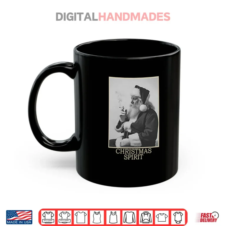 Mug Santa Smoking Christmas Spirit Shirt 1