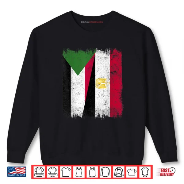 Sudan Egypt Half Flag Sudanese Egyptian Heritage Shirt 1 Sweatshirt Sudan Egypt Half Flag Sudanese Egyptian Heritage Shirt