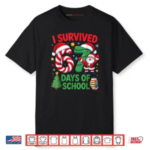I Survived 67 Days of School Christmas Candy Cane Six Seven Shirt