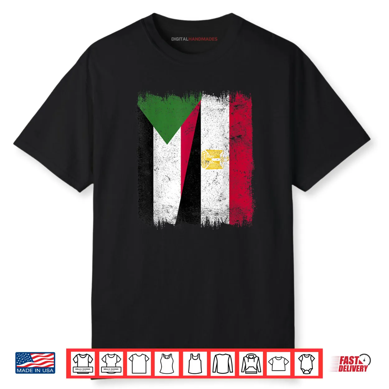 Sudan Egypt Half Flag Sudanese Egyptian Heritage Shirt Sudan Egypt Half Flag Sudanese Egyptian Heritage Shirt