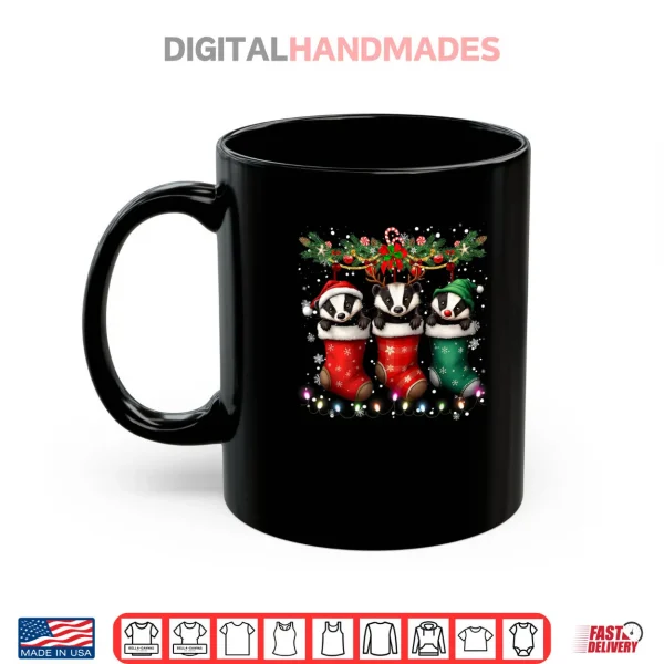 Honey Badger in Christmas Socks Lights Honey Badger Xmas Shirt 3 Mug Honey Badger in Christmas Socks Lights Honey Badger Xmas Shirt