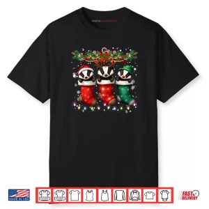 Honey Badger in Christmas Socks Lights Honey Badger Xmas Shirt