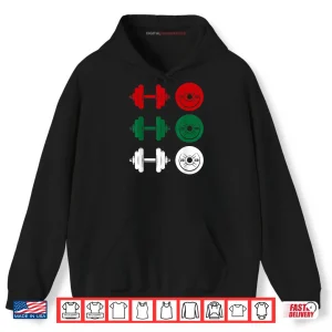 Hoodie Ho Ho Ho Funny Dumbbell Christmas Weightlifting Gym Workout Shirt
