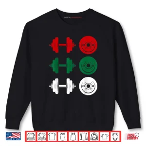 Sweatshirt Ho Ho Ho Funny Dumbbell Christmas Weightlifting Gym Workout Shirt