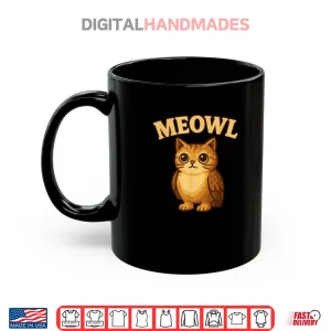 Mug Meowl Meow Cat Owl Brainrot Meme Shirt