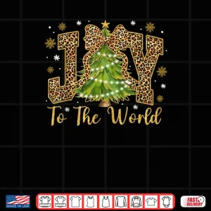 Coquette Bow Leopard Christmas Joy to The World Xmas Tree Shirt 4 Design Coquette Bow Leopard Christmas Joy to The World Xmas Tree Shirt