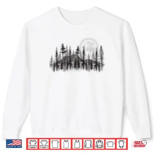 Sweatshirt Mountain Forest Moon and Stars Night Sky Shirt