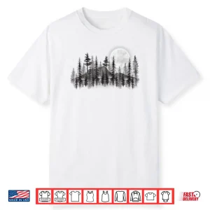 Mountain Forest Moon and Stars Night Sky Shirt