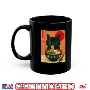 Mug Cat Ramen Japanese Kawaii Cat Anime Shirt